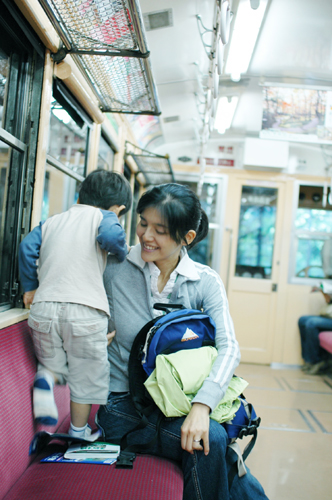 箱根登山鉄道車内