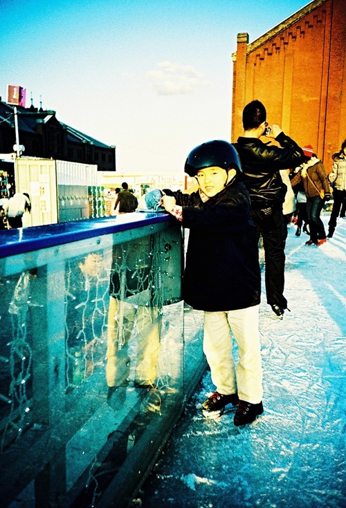 スケートリンクにて