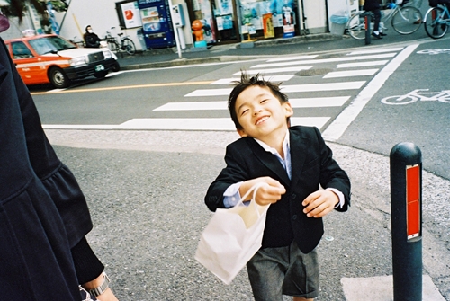 卒園式に行く途中